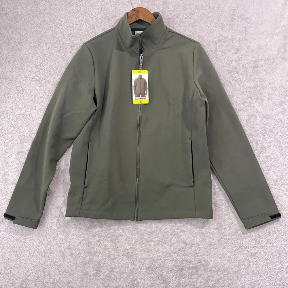 NEW 32 Degrees Heat Men Small Green Full-Zip Jacket  Long Sleeve Outerwear